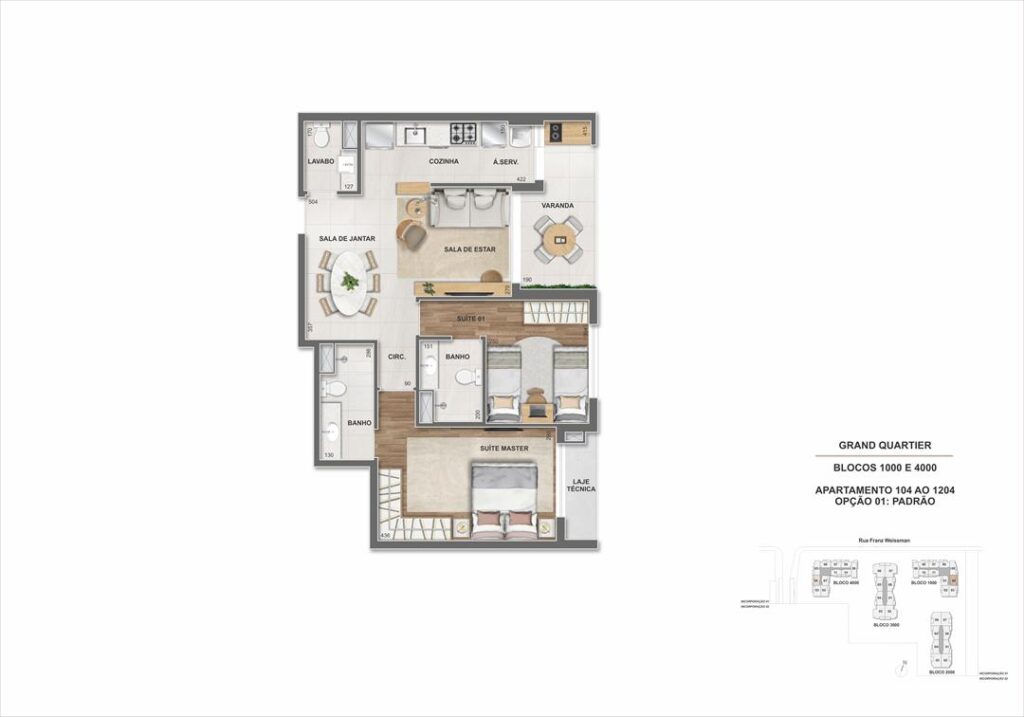 Grand Quartier Residence Rio 2 — planta 3