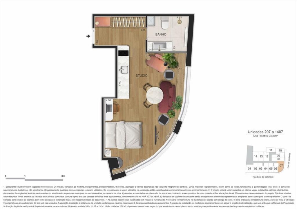 Sete Full Week Studios — planta 1