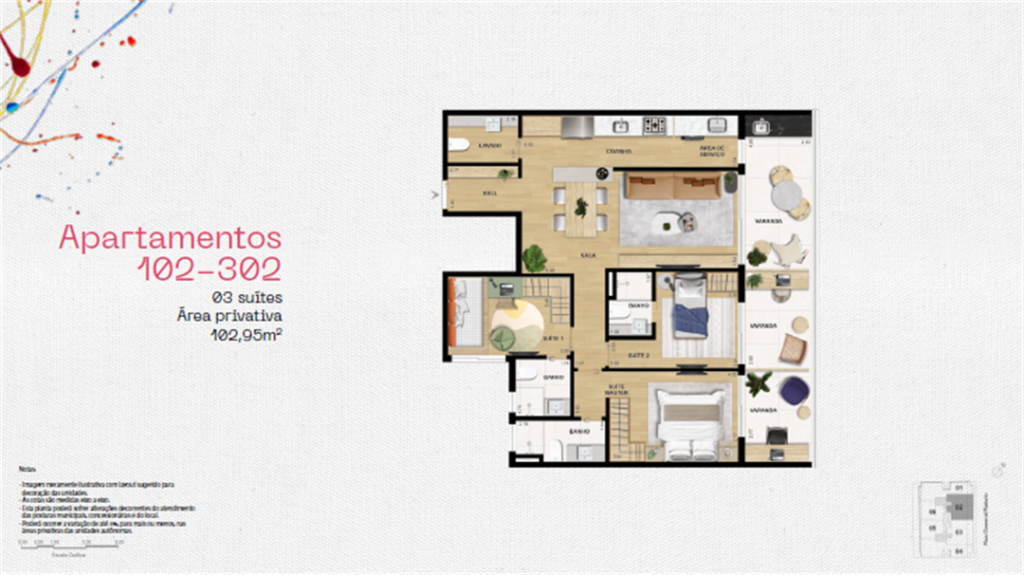 Cora Gávea — planta 3